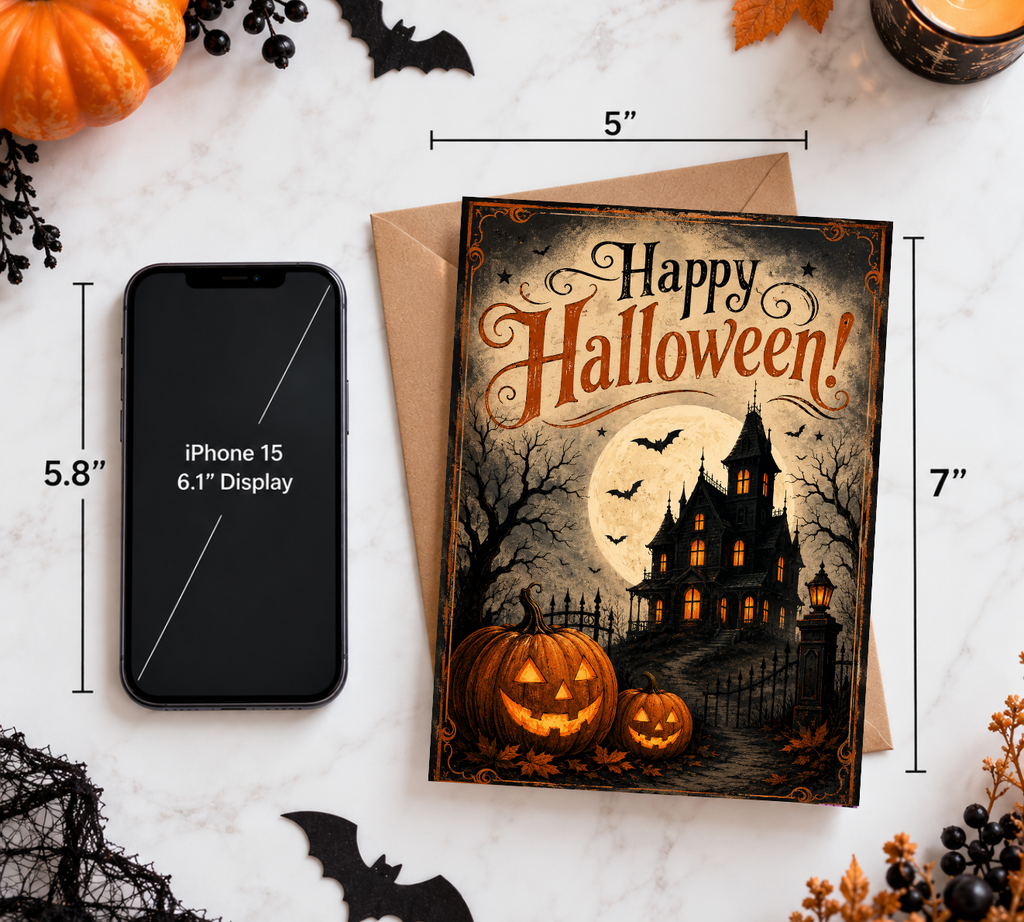 Hocus Pocus | Spooky Halloween Greeting Card Stationery | Blank 5x7 Card With Envelope