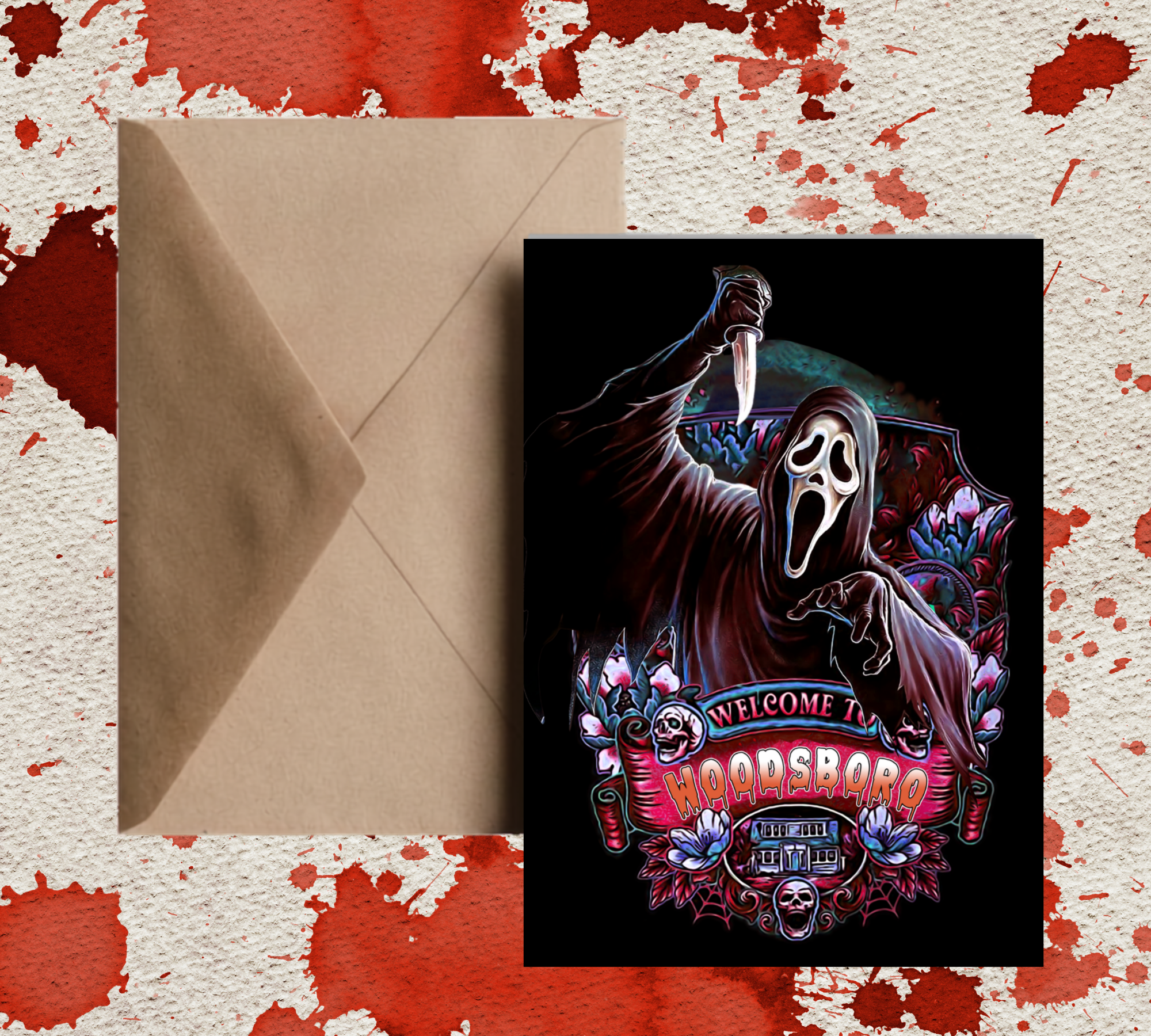 Scream Ghostface Horror Legends | Halloween Greeting Card | Blank 5x7 Card with Envelope