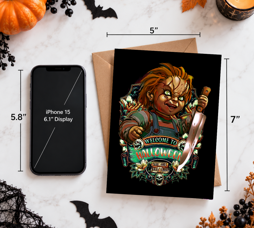 Horror Legends Card Collections | Horror Legends Halloween Greeting Card | Blank 5x7 Card With Envelope