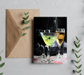 Spooky Halloween Cocktail Greeting Card with Envelope – Blank 5x7 Card