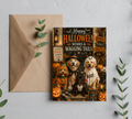 Halloween Dog Greeting Card with Envelope – Happy Halloween Wishes & Wagging Tails, Blank 5x7 Card