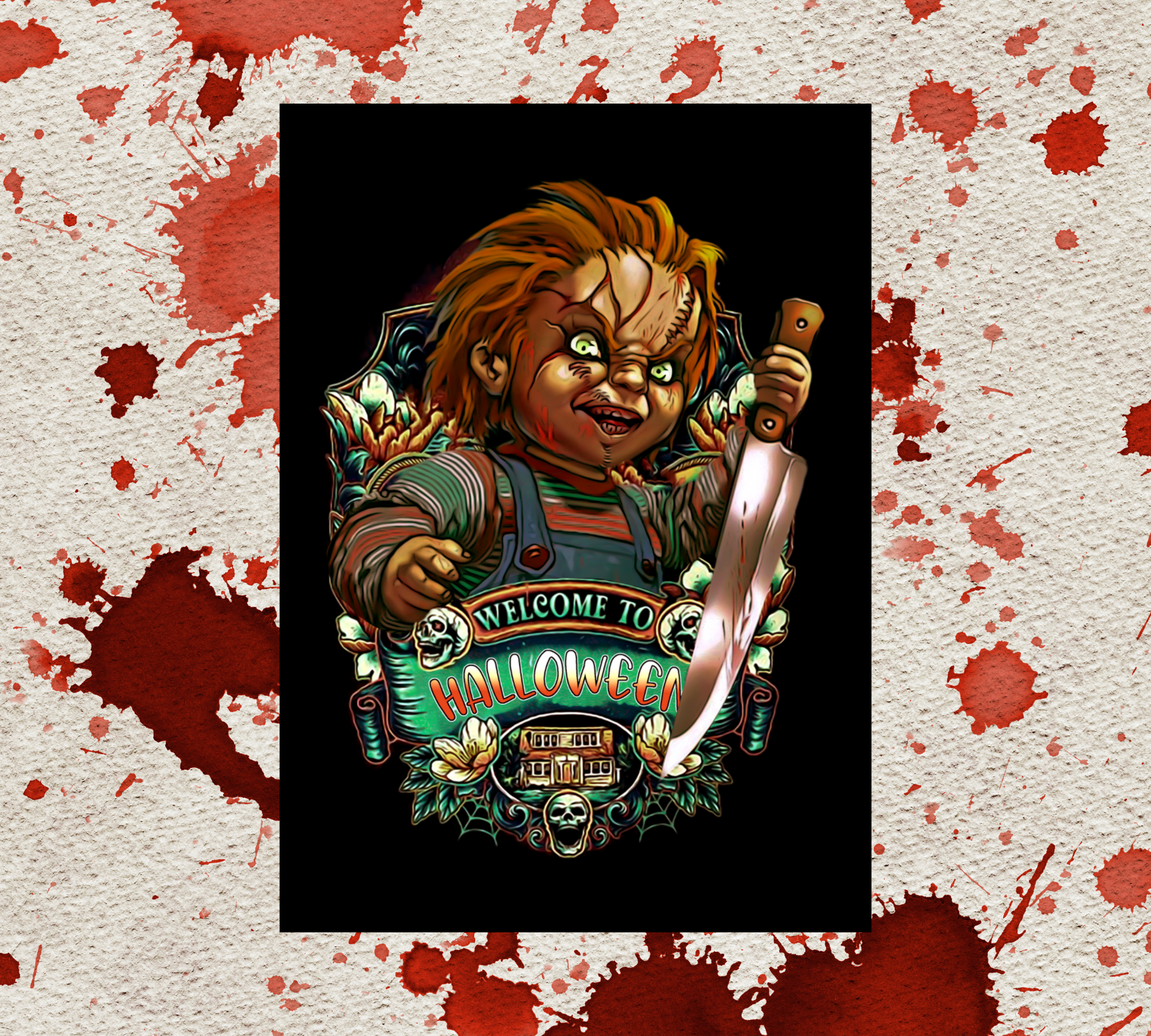Chucky Horror Legends |  Halloween Greeting Card | Blank 5x7 Card With Envelope