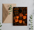 Good Friends, Cold Drinks & Scary Stories | Funny Halloween Pumpkins | Halloween Greeting Card With Envelope | Blank 5x7 Card