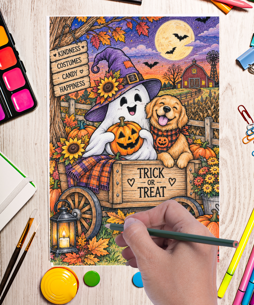 Blank Slate Card Co. Halloween coloring card product image