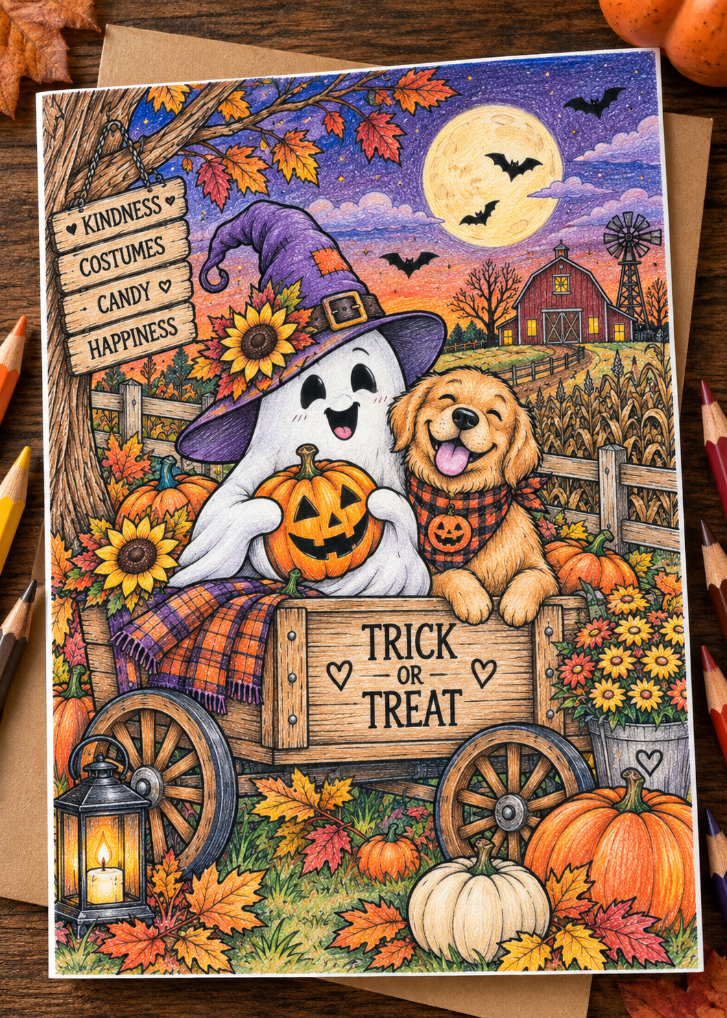 Blank Slate Card Co. Halloween coloring card product image
