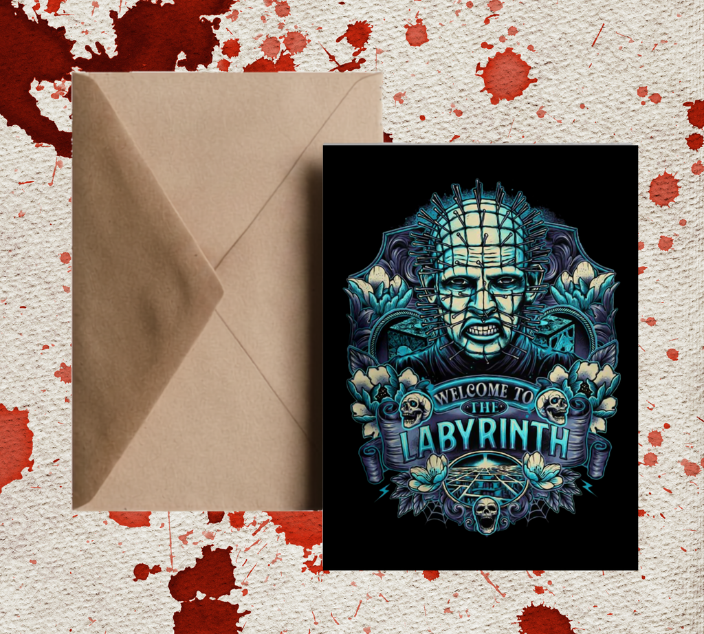 Pinhead Horror Legends | Halloween Greeting Card | Blank 5x7 Card With Envelope