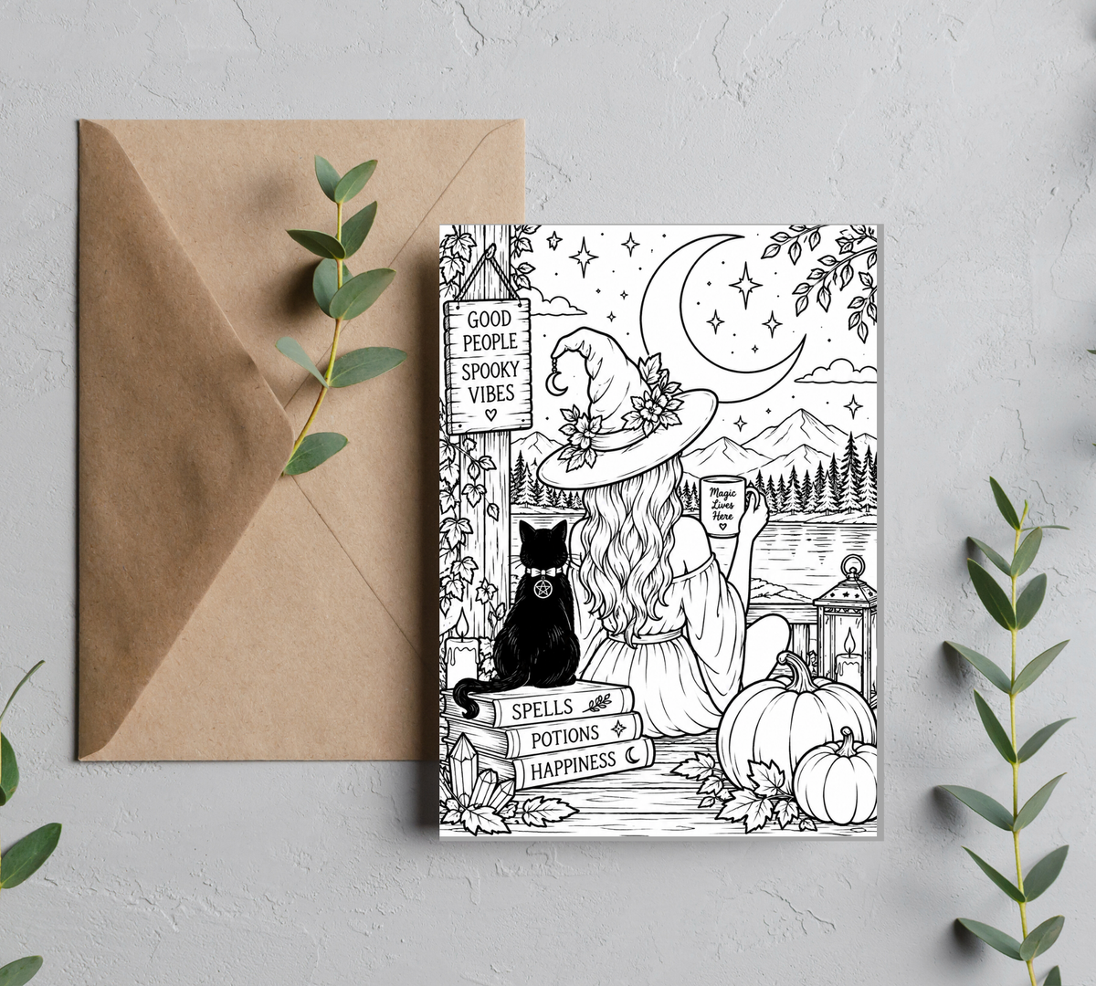 Blank Slate Card Co. Halloween coloring card product image
