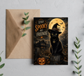 Stay Spooky My Friends, Black Cat Halloween Greeting Card with Envelope – Blank 5x7 Card