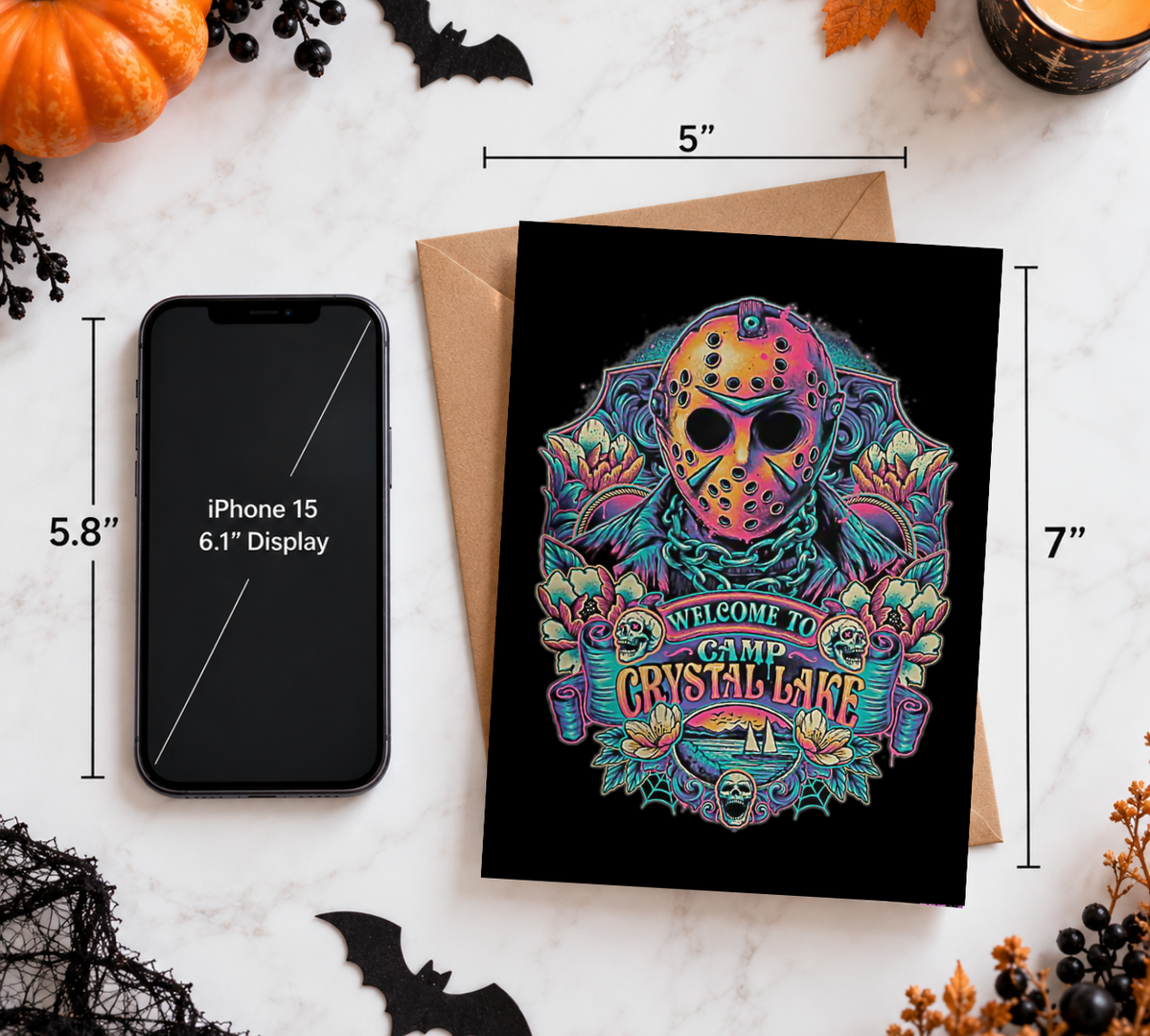 Horror Legends Card Collections | Horror Legends Halloween Greeting Card | Blank 5x7 Card With Envelope