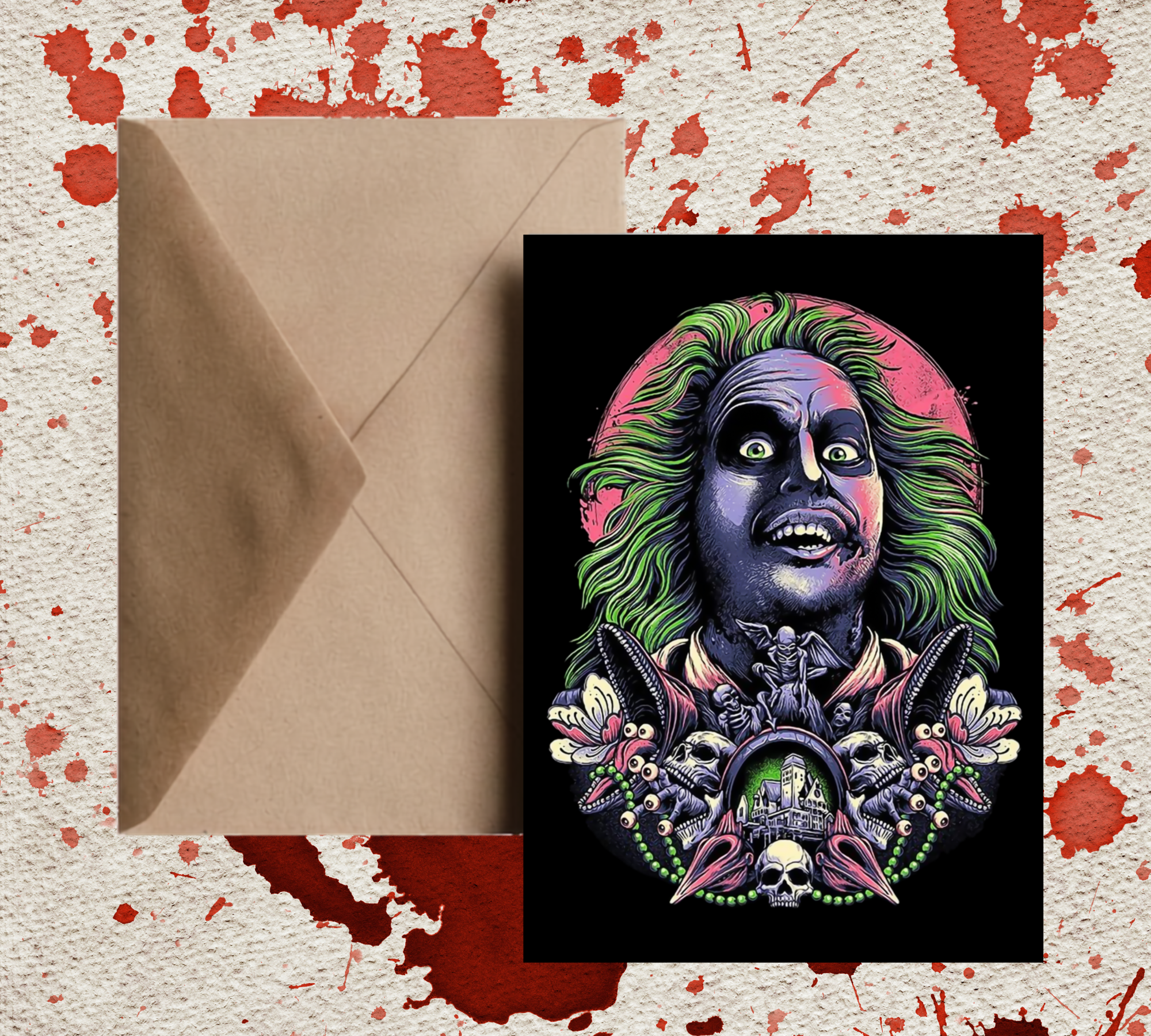 Beetlejuice Horror Legends | Halloween Greeting Card | Blank 5x7 Card With Envelope