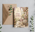Elegant Garden Birthday Card | Floral Hummingbird Birthday Greeting Card | Blank 5x7 Card For Mom