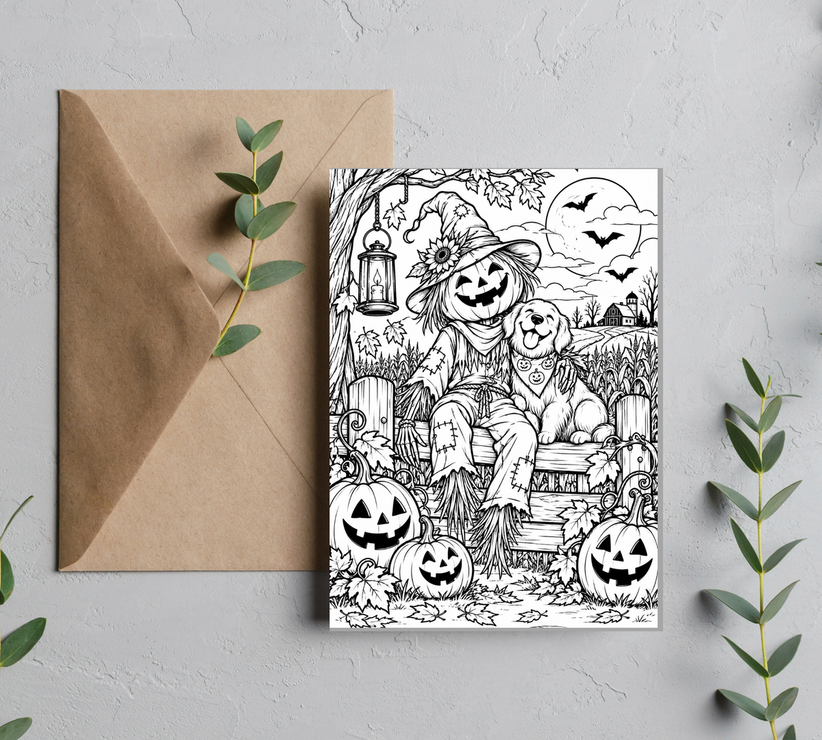 Blank Slate Card Co. Halloween coloring card product image