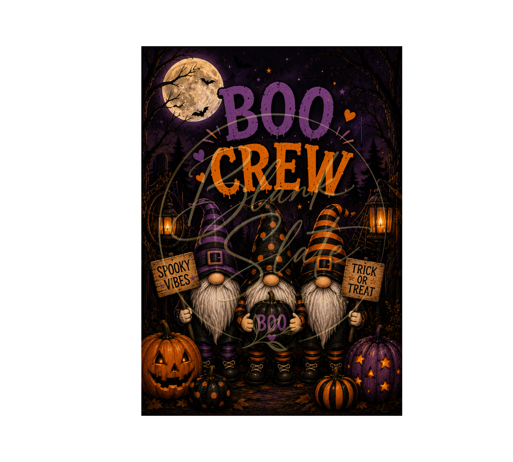 The Gnomes Boo Crew | Halloween Greeting Card With Envelope | Blank 5X7 Card