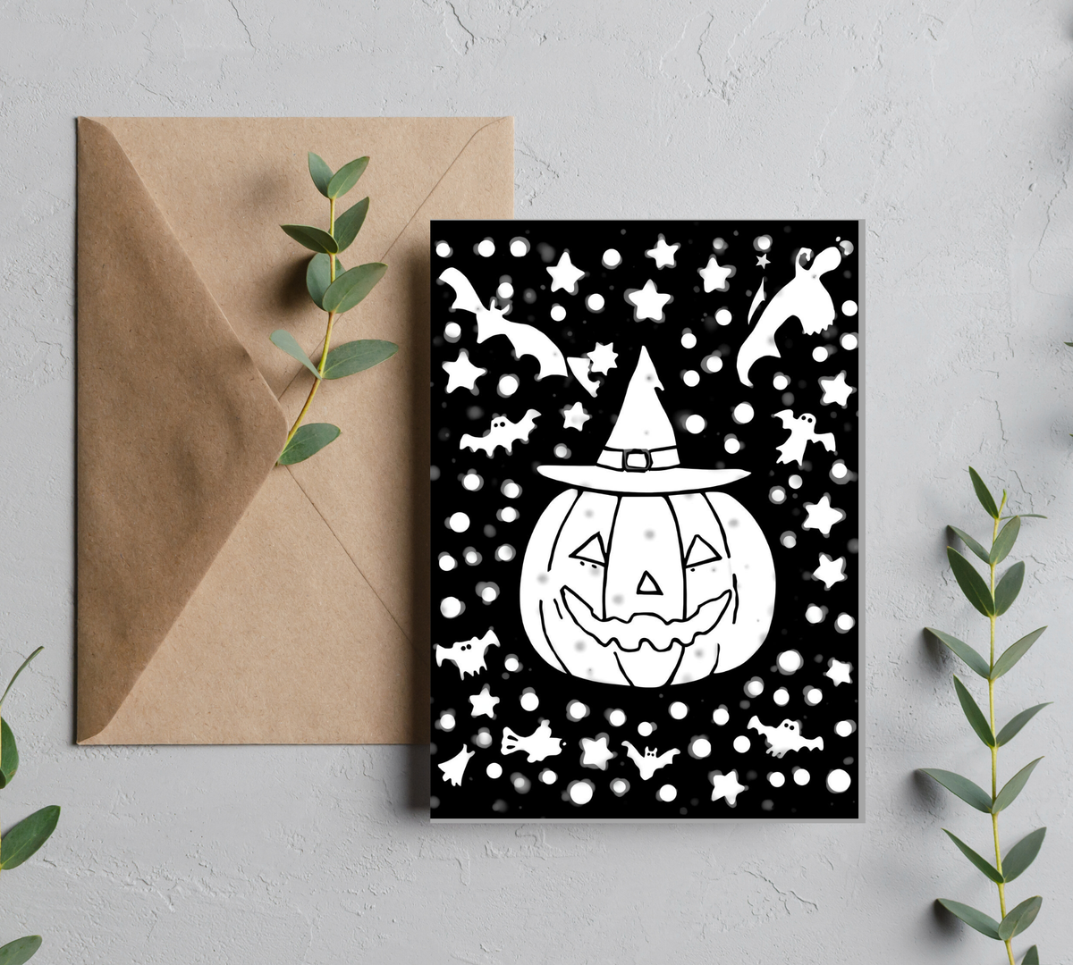 Blank Slate Card Co. Halloween coloring card artwork 2026