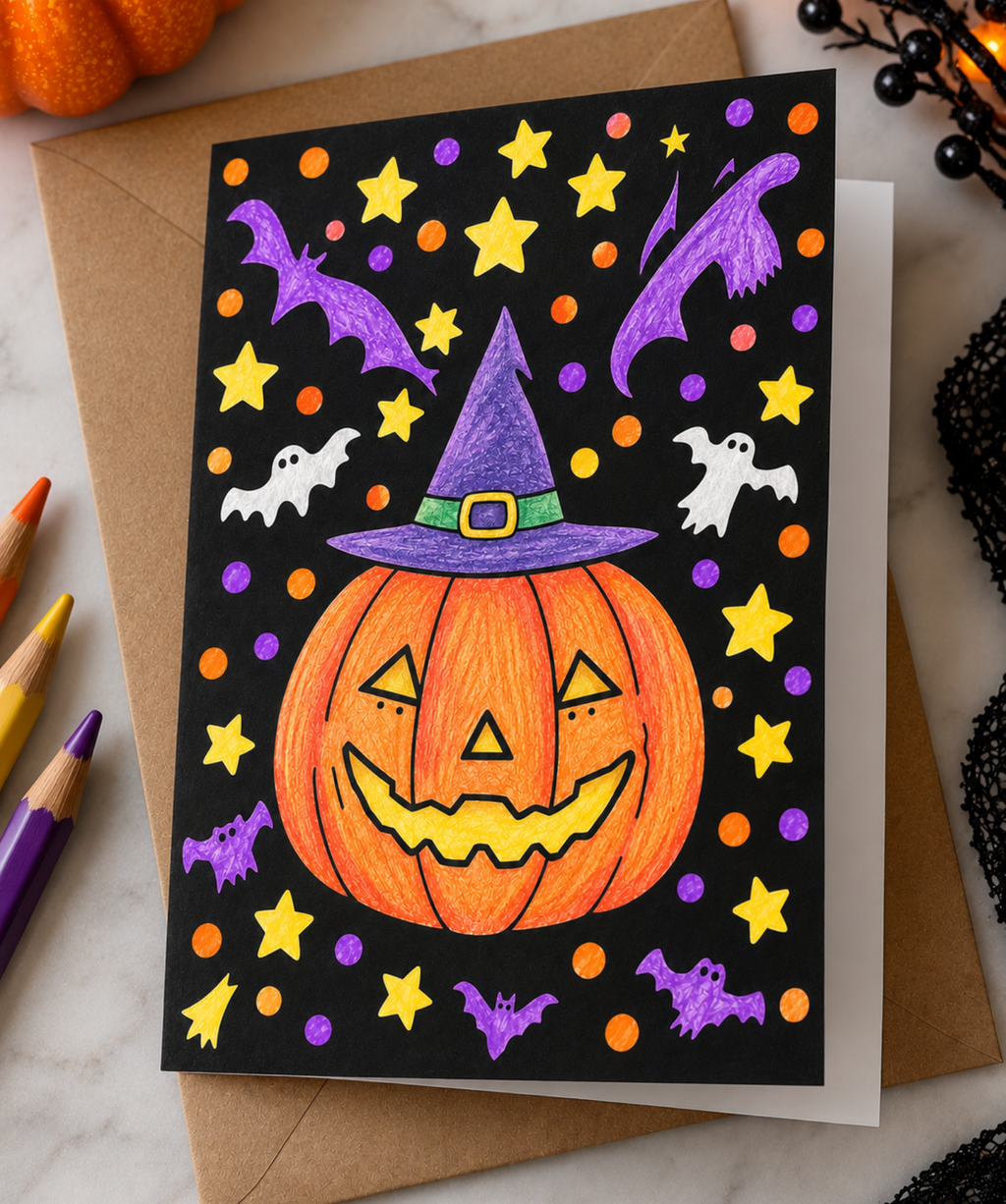 Blank Slate Card Co. Halloween coloring card artwork 2026