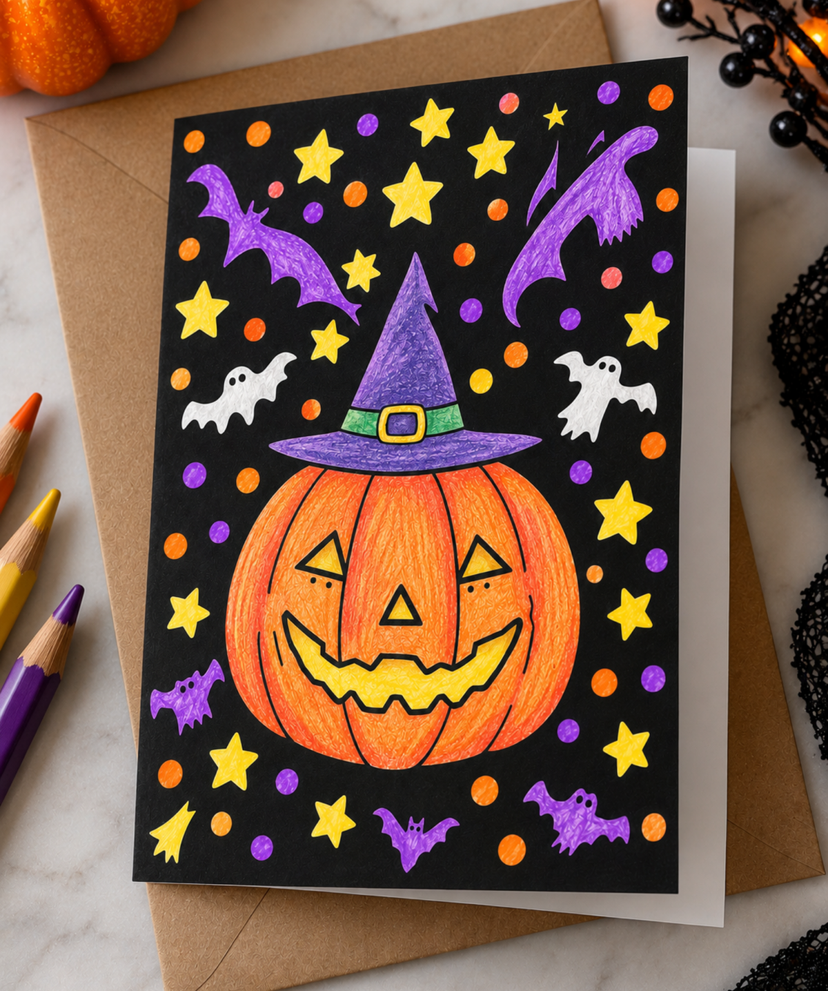 Blank Slate Card Co. Halloween coloring card artwork 2026