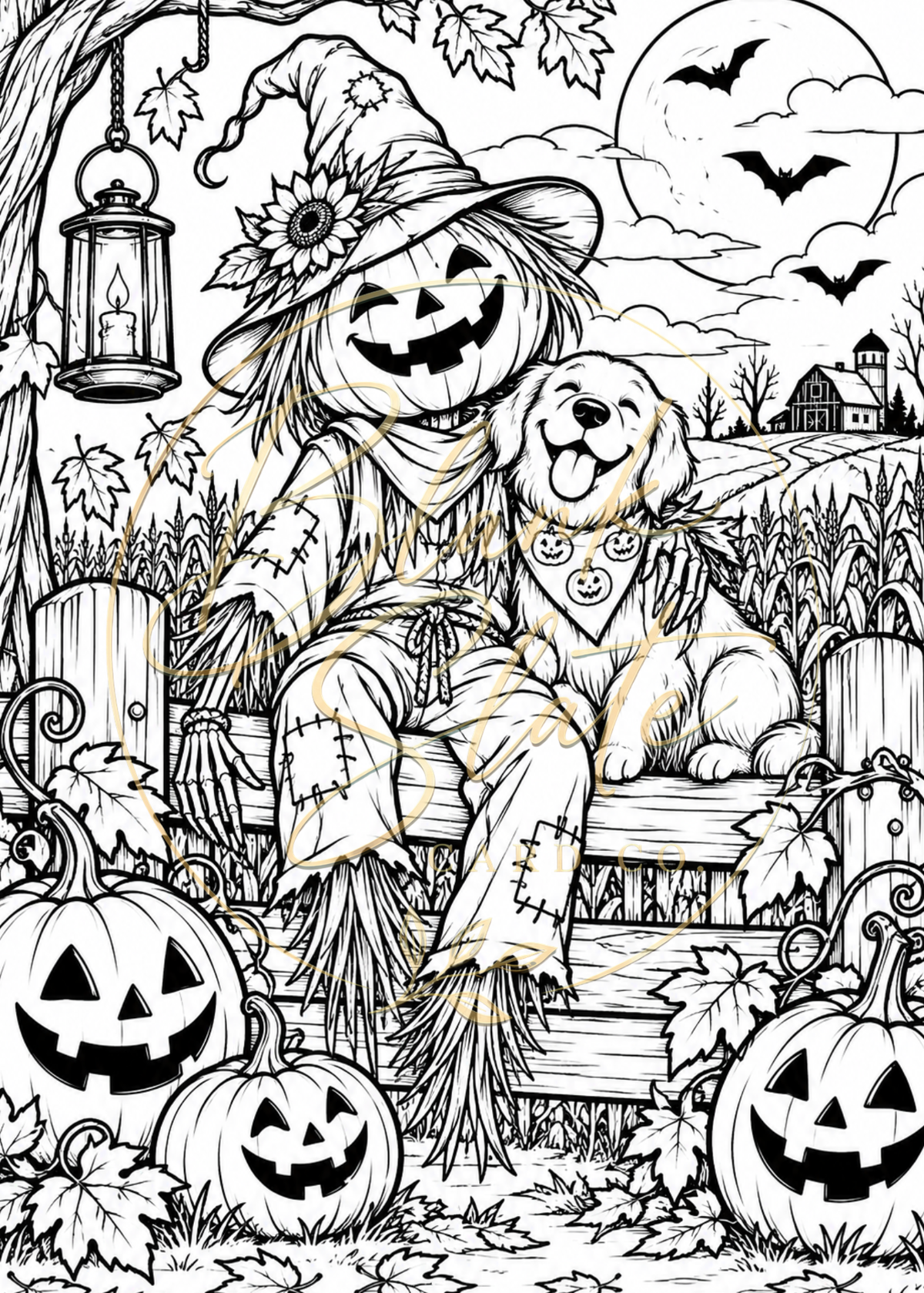 Blank Slate Card Co. Halloween coloring card product image