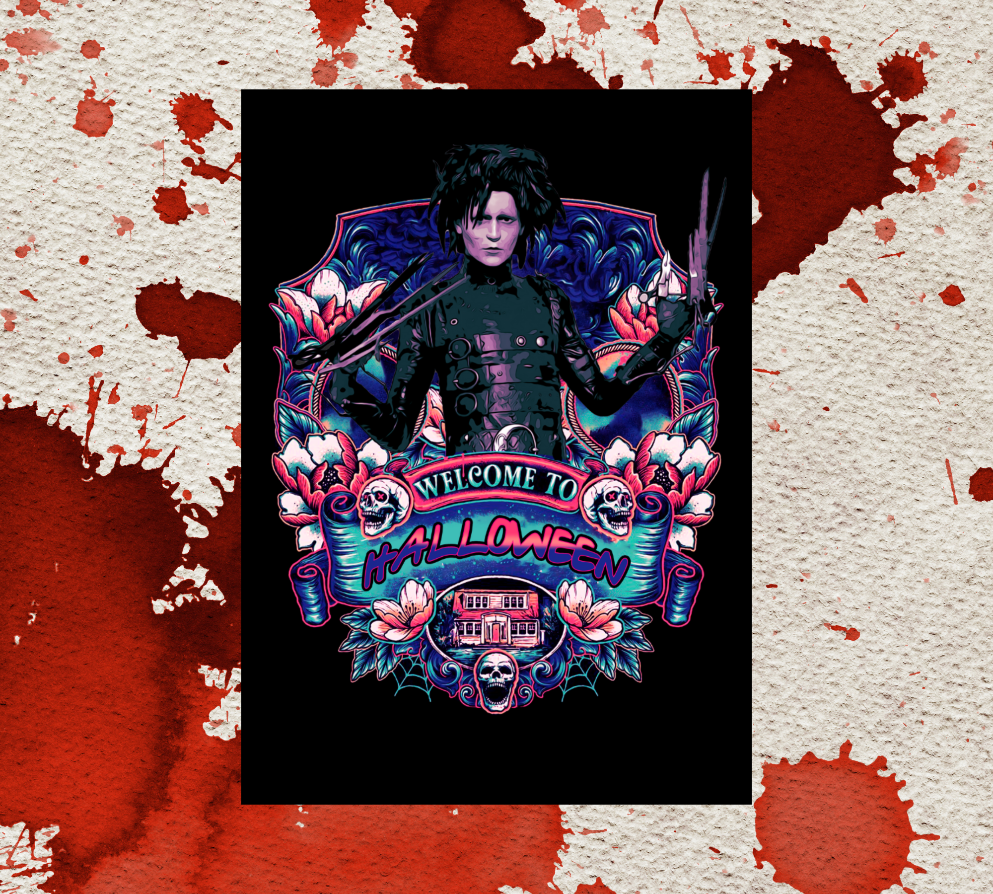 Edward Scissorhands Horror Legends | Halloween Greeting Card | Blank 5x7 Card With Envelope