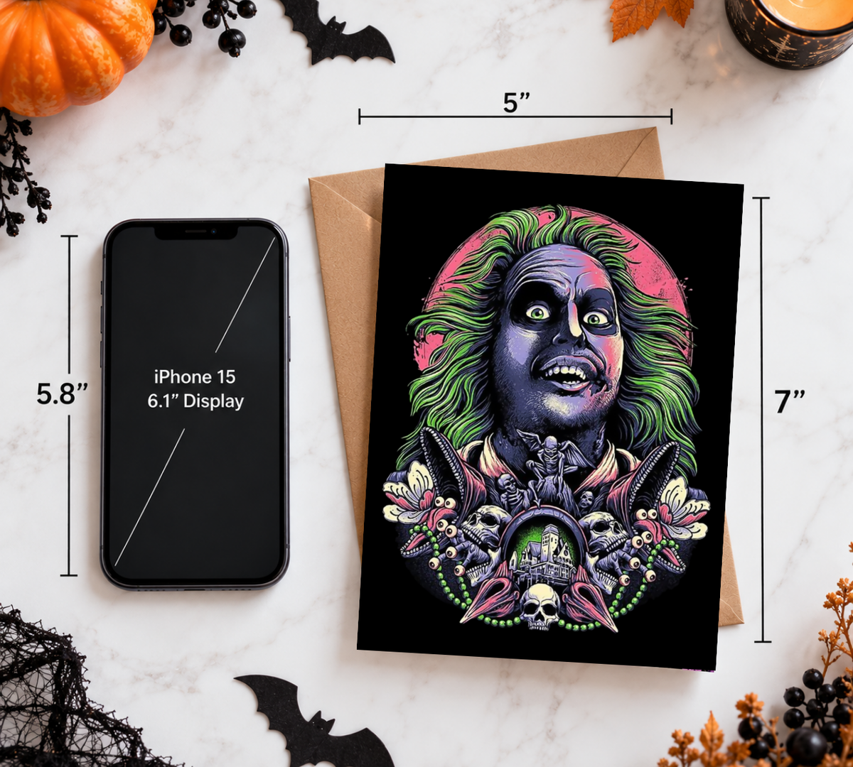 Horror Legends Card Collections | Horror Legends Halloween Greeting Card | Blank 5x7 Card With Envelope