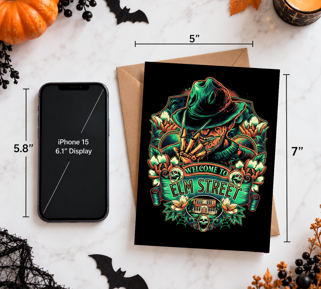 Horror Legends Card Collections | Horror Legends Halloween Greeting Card | Blank 5x7 Card With Envelope