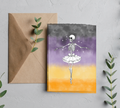 Skeleton Ballerina Halloween Greeting Card with Envelope – Blank 5x7 Card
