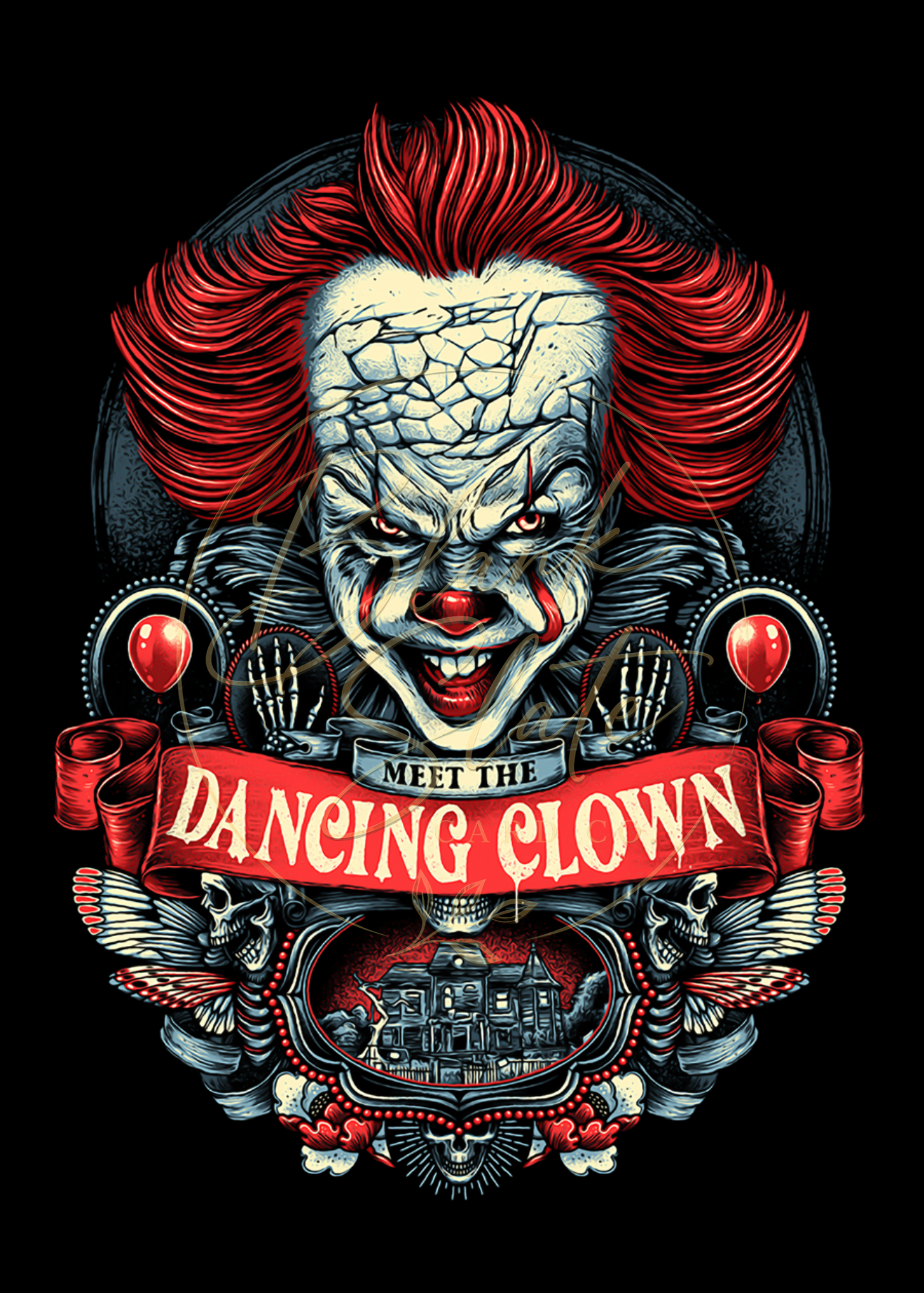 Dancing Clown Horror Legends  | Halloween Greeting Card Blank 5x7 Card mq