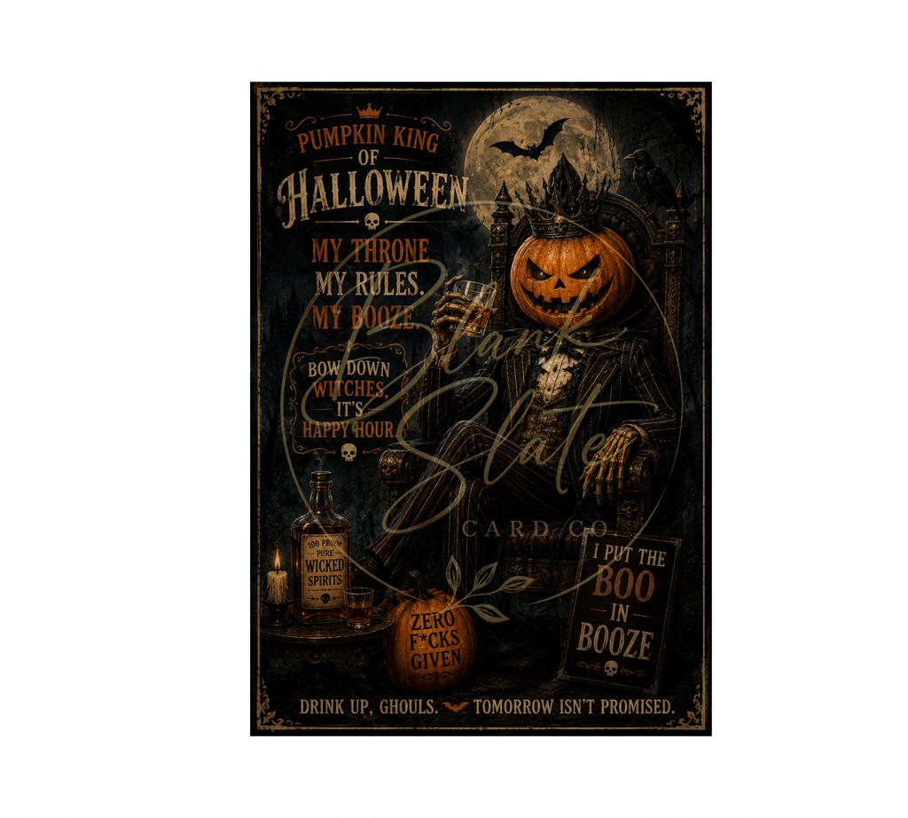 Pumpkin King Halloween Greeting Card with Envelope – Blank 5x7 Card