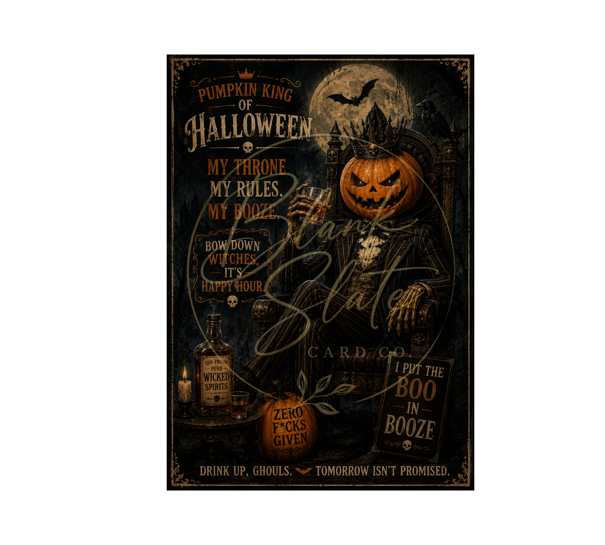 Pumpkin King Halloween Greeting Card with Envelope – Blank 5x7 Card