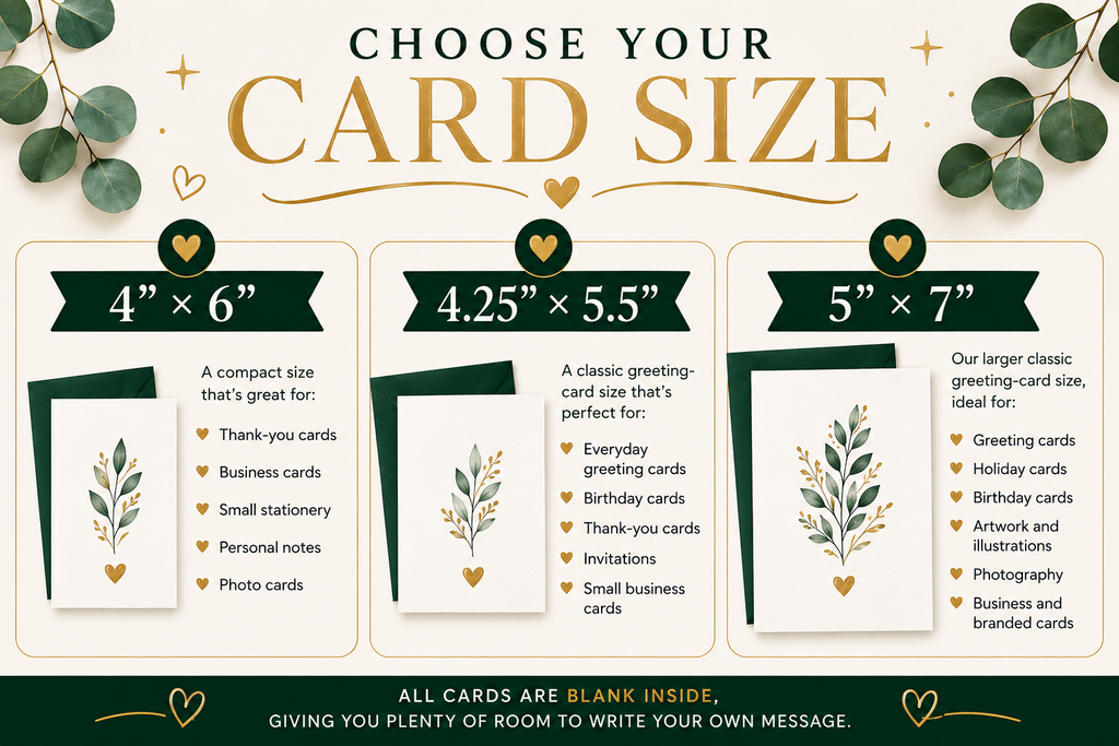 Custom Greeting Cards from Your Own Design – Blank 5x7 Cards, Personalized Bulk Printing