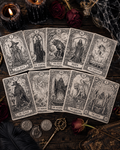 Dark Fantasy Halloween Tarot Cards Collection | DIY Adult Gothic Coloring Cards Set With Envelopes | Blank 5x7 Cards
