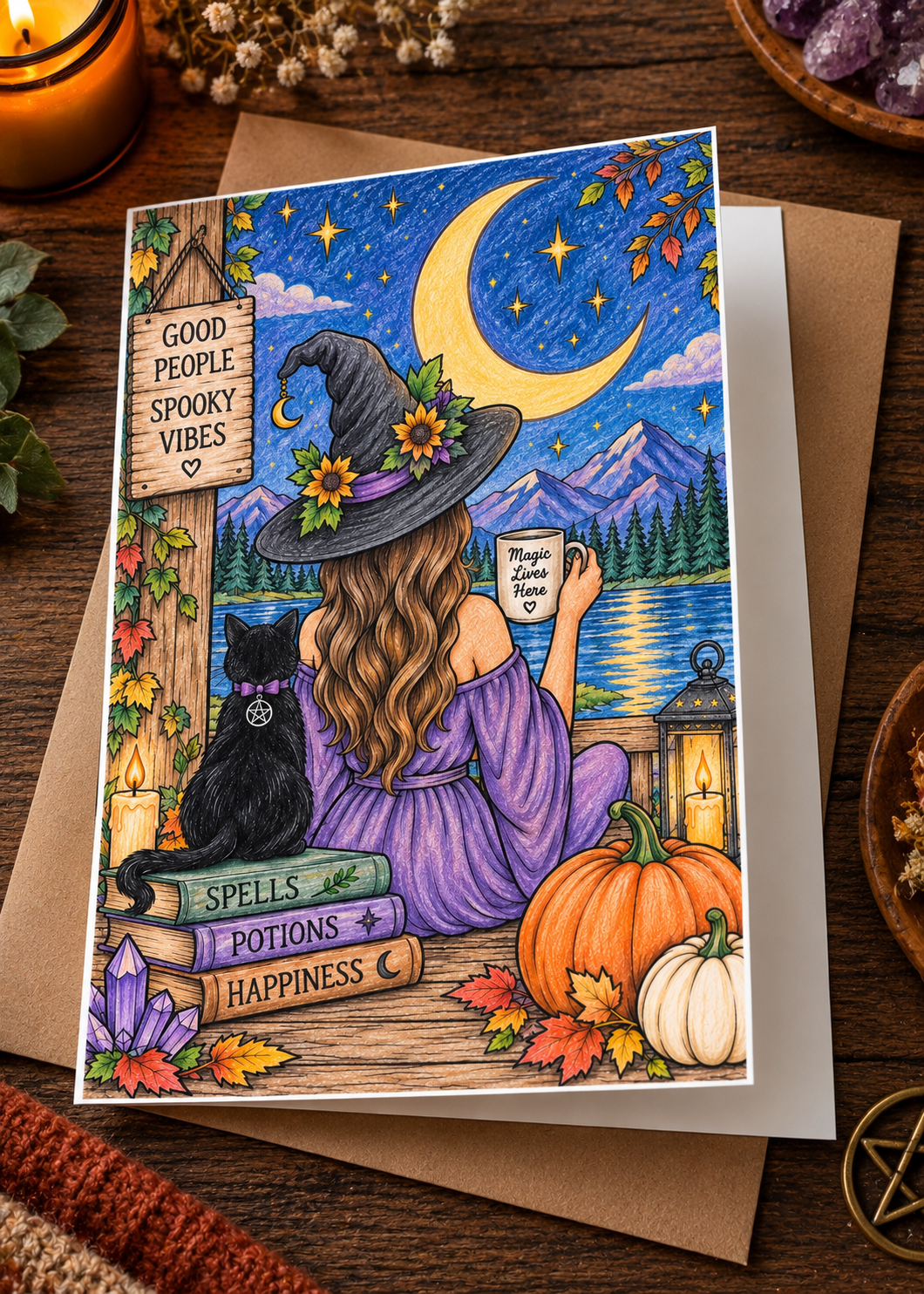 Blank Slate Card Co. Halloween coloring card product image
