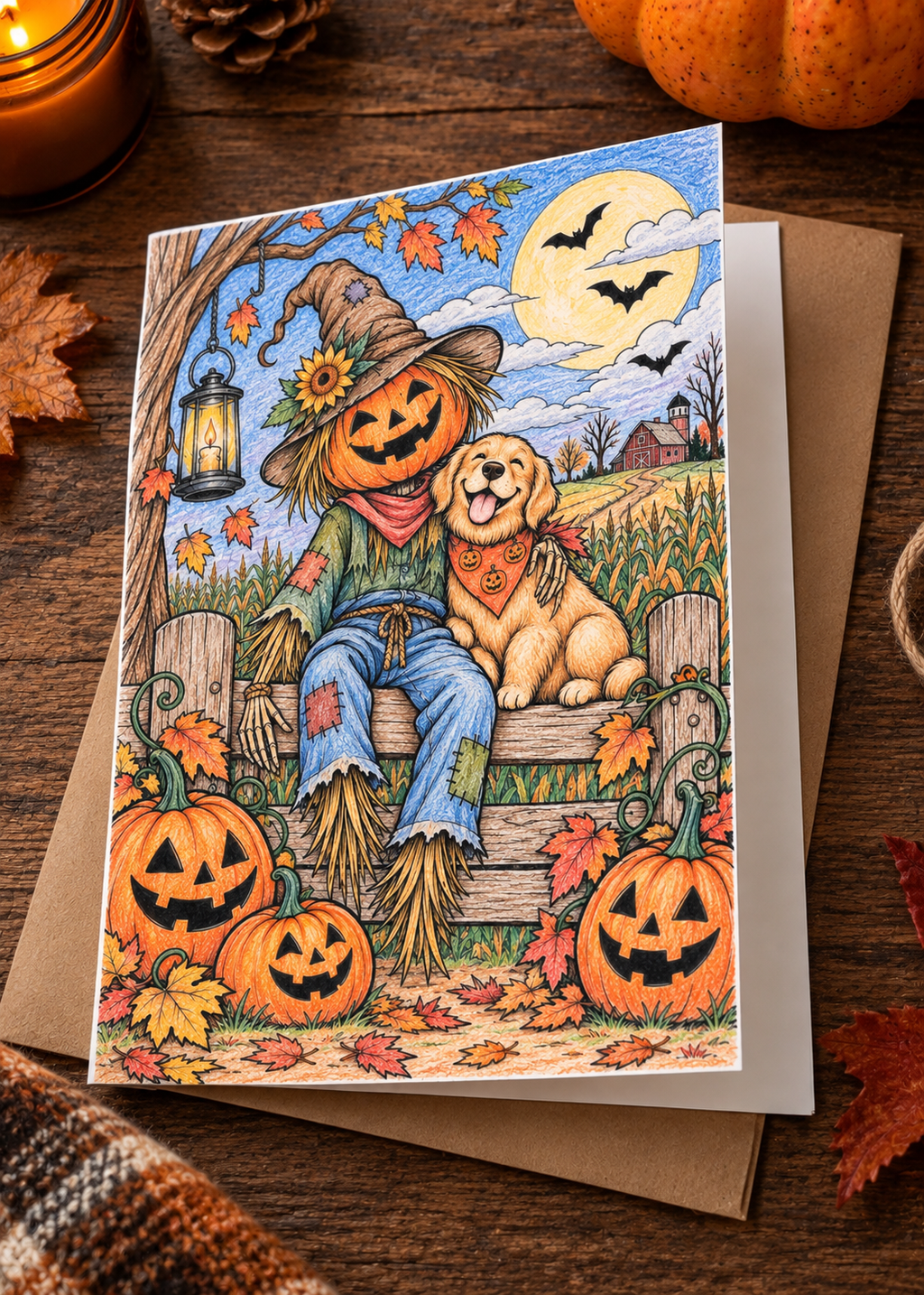 Blank Slate Card Co. Halloween coloring card product image