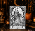 The Necromancer Halloween Coloring Card – Gothic Necromancer Greeting Card | 5x7 Adult Coloring Card