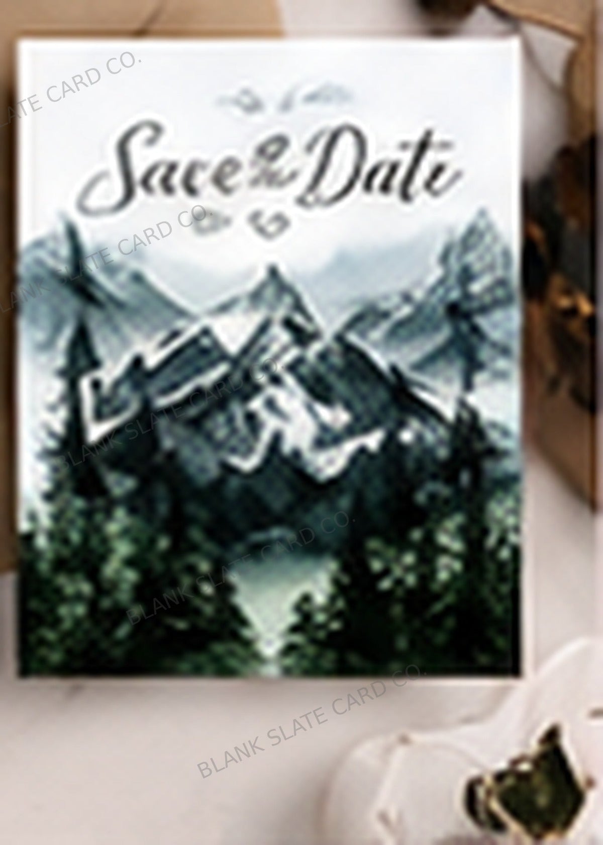 Mountain Adventure Save the Date Card watermarked card graphic