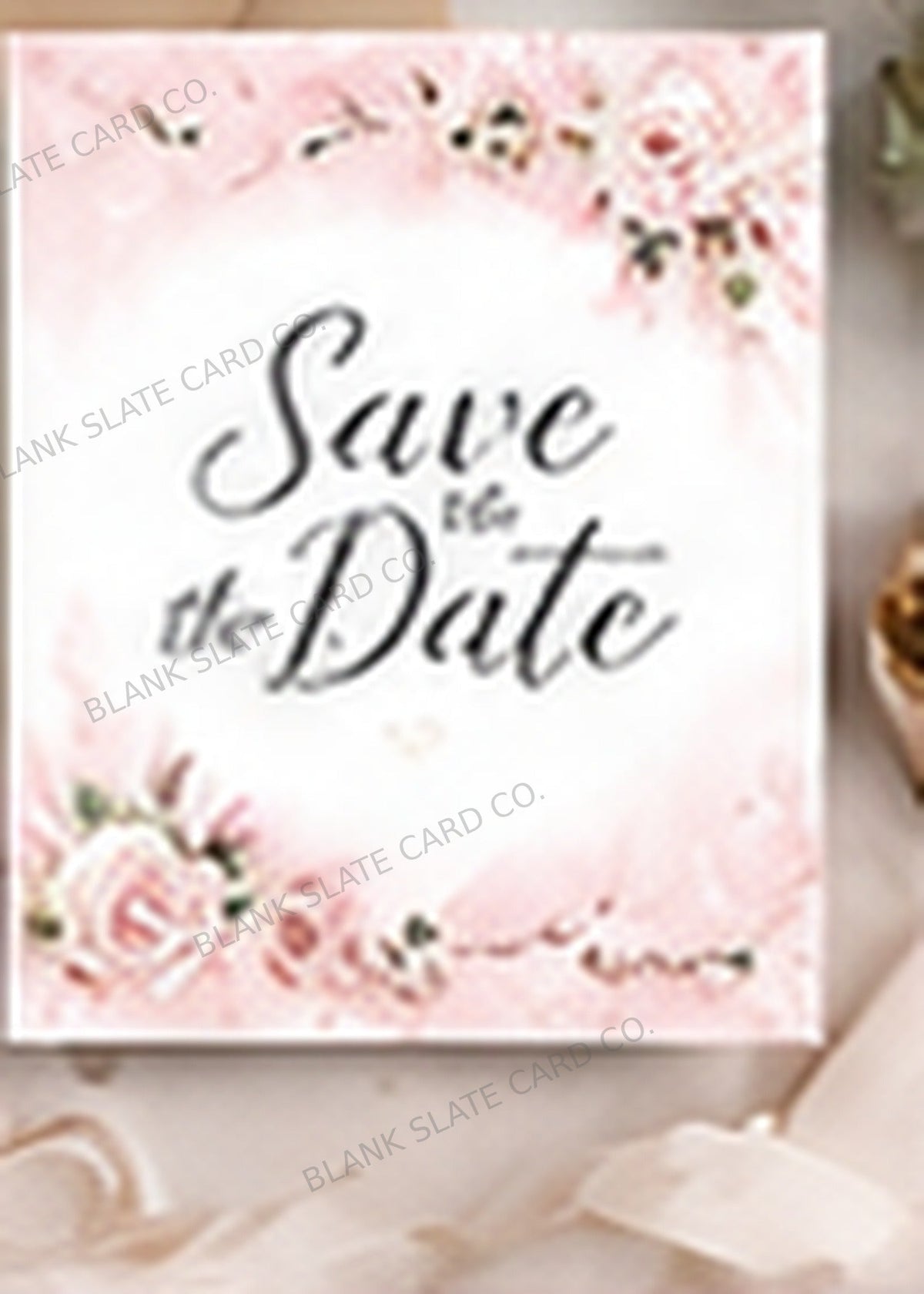 Pink Blossom Garden Save the Date Card watermarked card graphic
