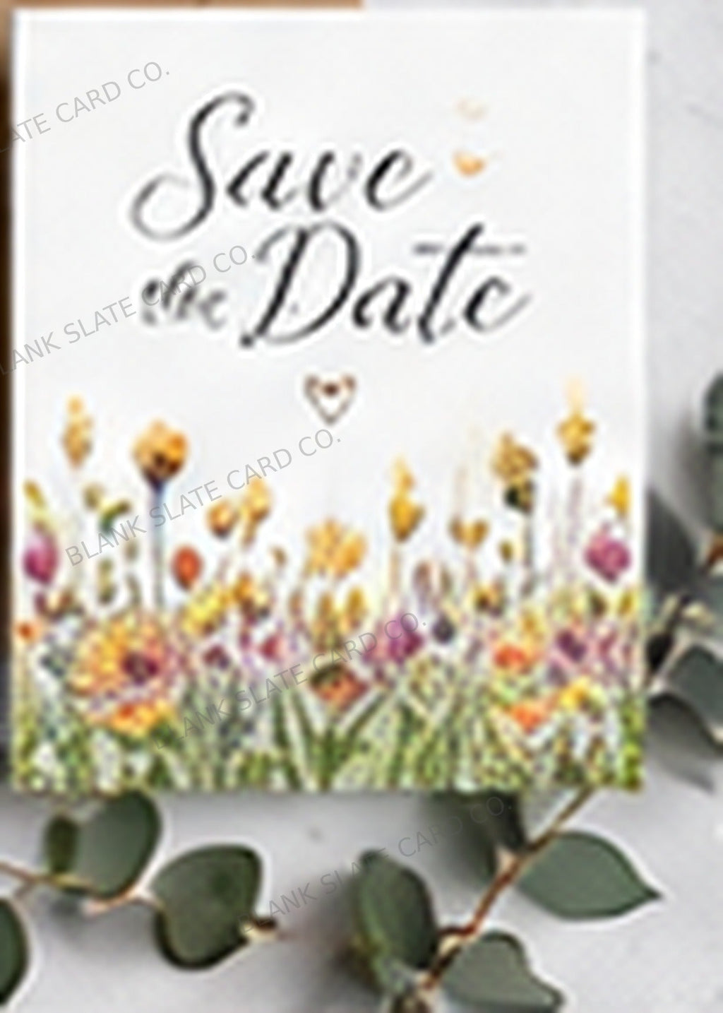 Meadow Wildflowers Save the Date Card watermarked card graphic