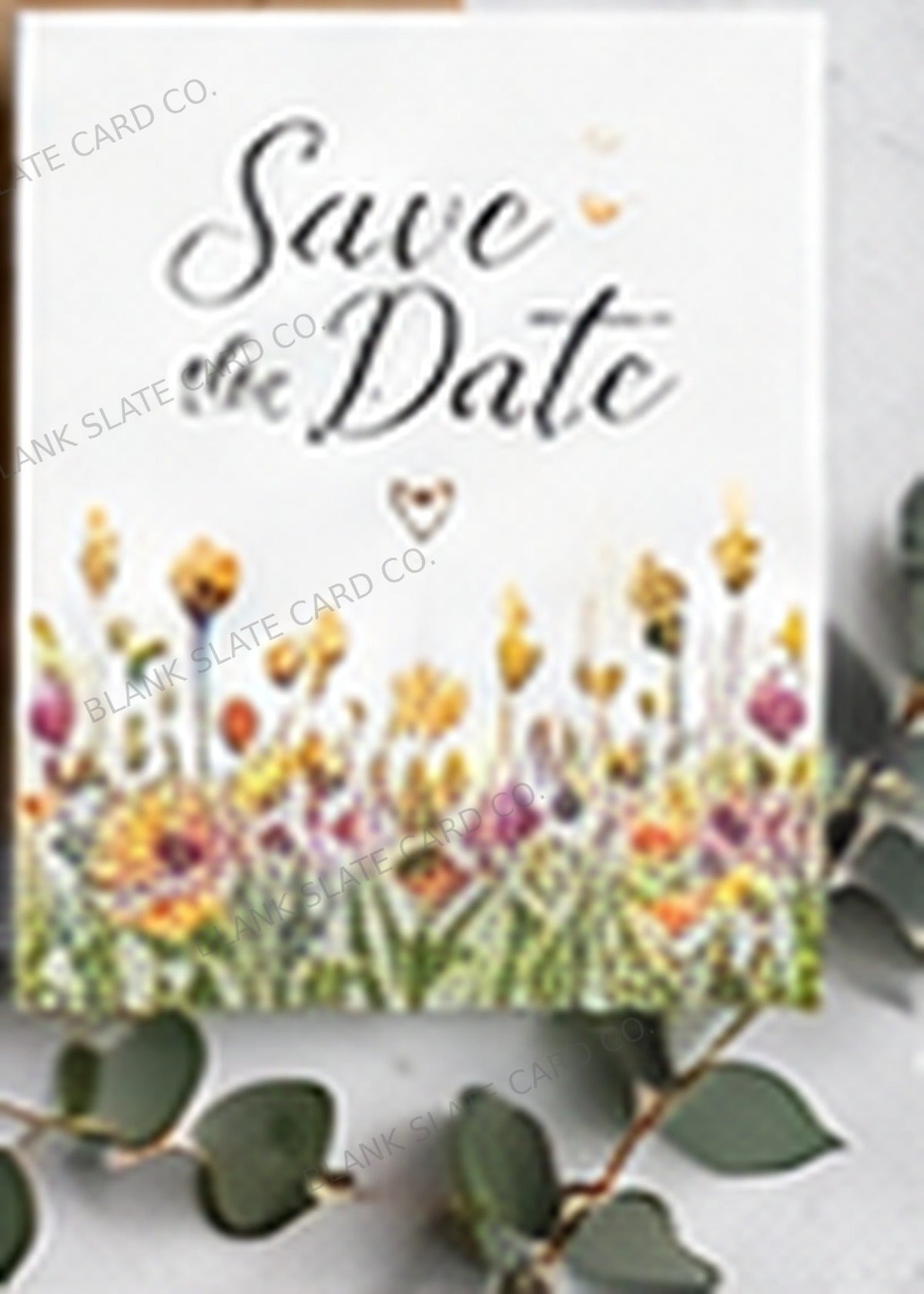 Meadow Wildflowers Save the Date Card watermarked card graphic