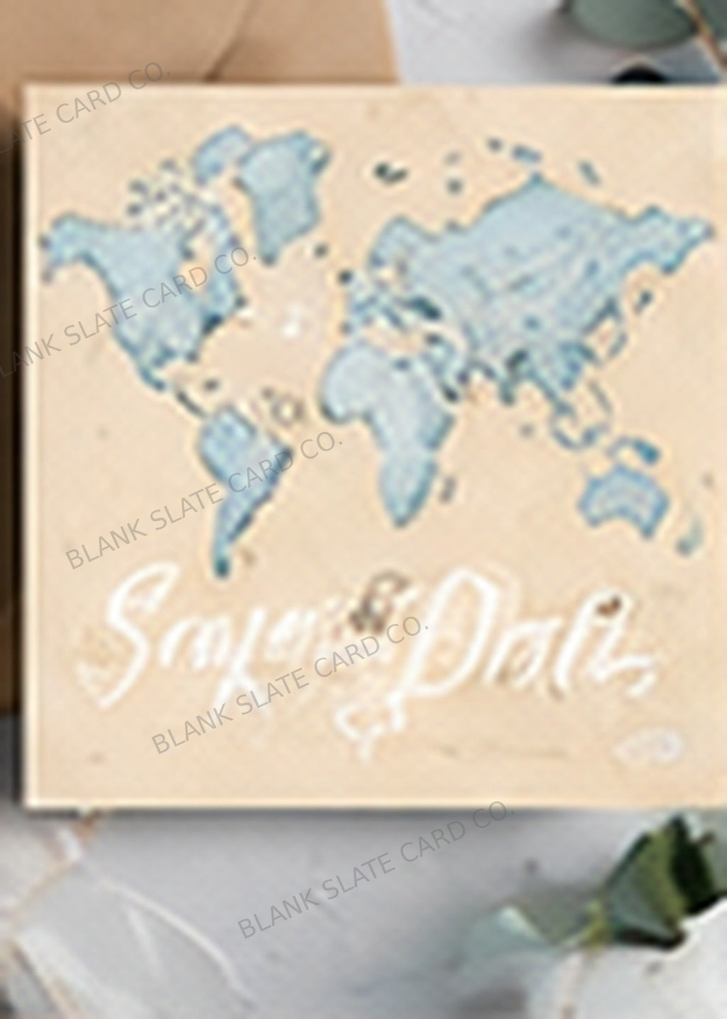 Destination Map Save the Date Card watermarked card graphic