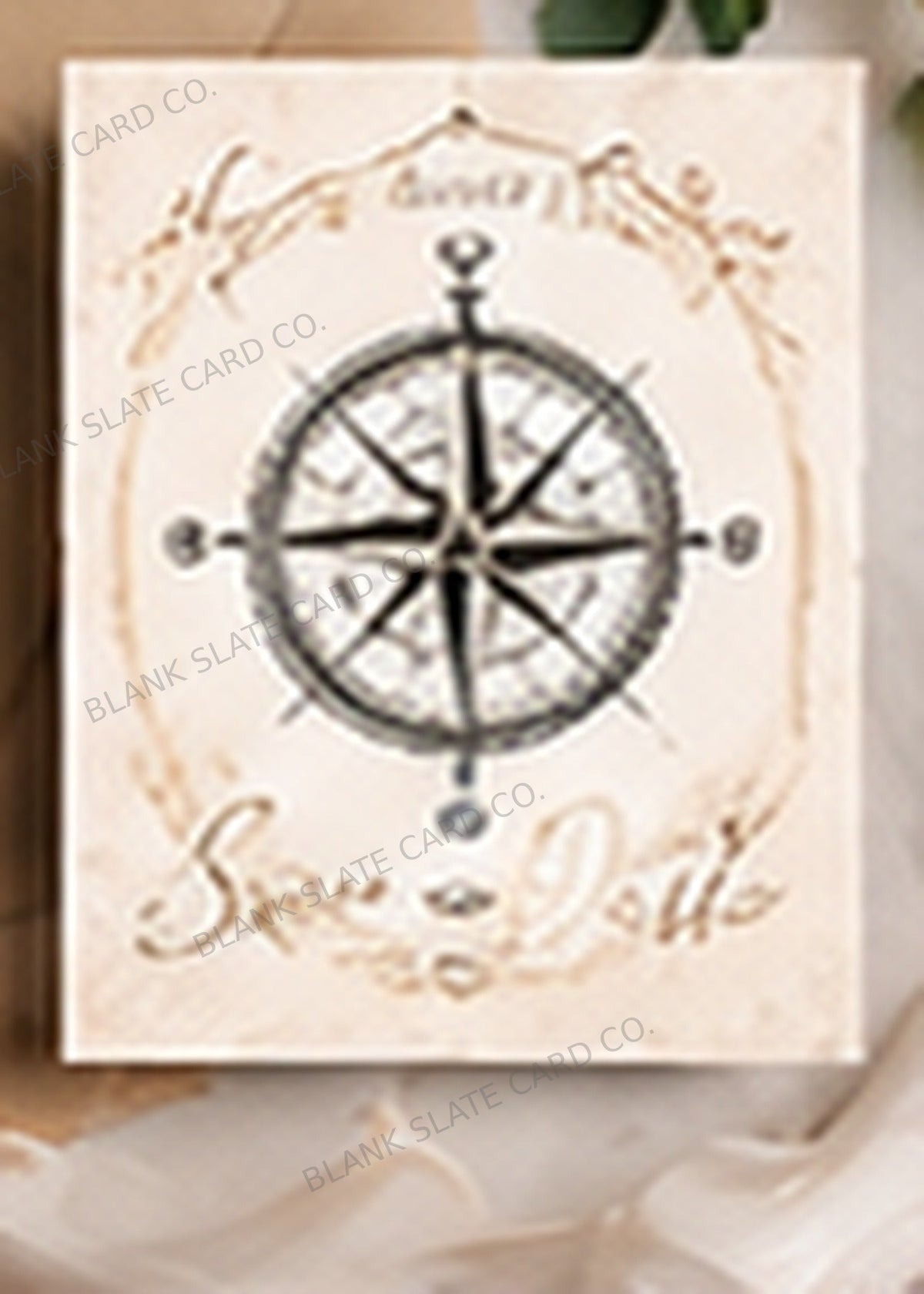 Nautical Compass Save the Date Card watermarked card graphic