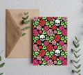 Skull and roses 5x7 greeting card with kraft envelope